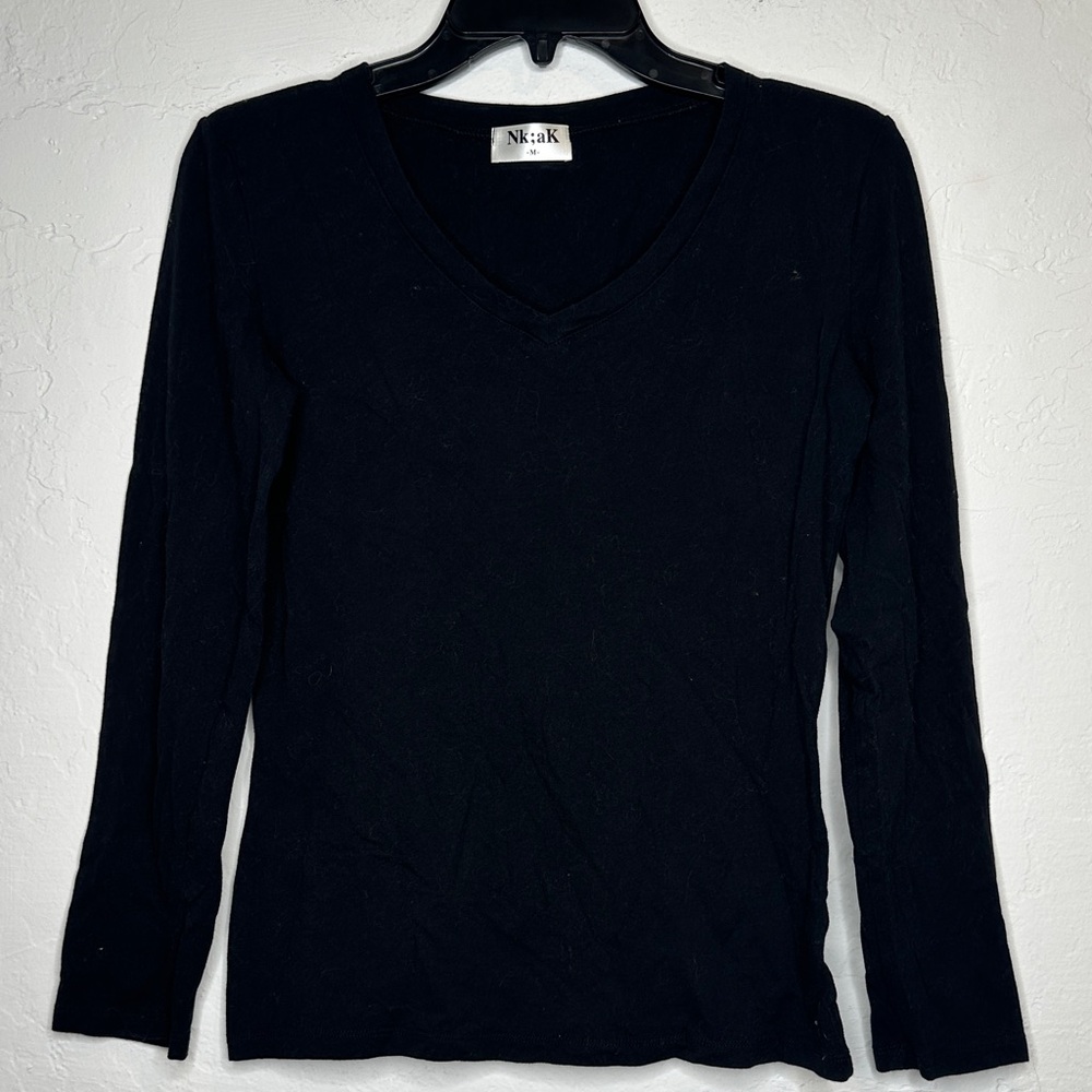 Black Long Sleeve Women's Top‎ Size Medium 95% Cotton